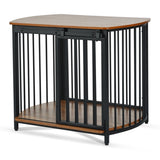 GO 31.5" Furniture Style Dog Crate for Small and Medium Dogs, Wooden Cage Indoor Kennel Furniture, N704P247045D