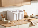 Large Dog Food Dispenser Bin 4.5 Gallon 20L Rice Storage Container Airtight with Wheels 2 Pack 76840300