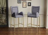 28.75inch Counter Height Bar Stools Set of 2, Bar Height Arm Chairs, Velvet Fabric Stools with N762P199823E