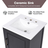 20" Bathroom Vanity with Sink, Bathroom Cabinet with A Door, Door Shelf Storage and Adiustable Foot N725P192821B