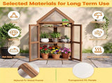 Wooden Cold Frame Mini Greenhouse with 2 Adjustable Shelves, Transparent PVC Cover, Lockable Double 33787542
