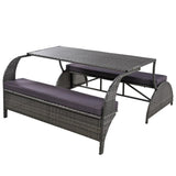 U_STYLE Versatile outdoor loveseat that converts to four seats and a table, suitable for gardens and WF321803AAE