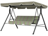 3-Seat Patio Swing Outdoor Chair with Cushion, Adjustable Tilt Canopy 14353670