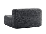 Aviana Armless Sofa W/Pillow Plush Fabric-Dark Grey W714P380193