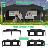 ZNTS 10'x20' Pop Up Canopy Tent with 6 Sidewalls, Ez Pop Up Outdoor Canopy for Parties, Waterproof W2505P151710