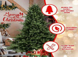 Artificial 7.5ft Green Christmas Tree with 2441 PE/PVC Mixed Branch Tips, memory wireiron wire, 17898319