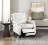 Push Back Reclining Chair Transitional Style Off-White Self-Reclining Motion Chair 1pc Cushion Seat B011P359598