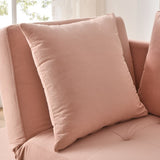 Convertible Sleeper Sofa Chair Adjustable Backrest Recliner with Pullout Sofa Bed with Wheels, W1413P227518