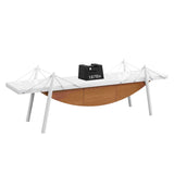 Sailboat-Shaped TV Stand, 70.87 inch Modern Entertainment Center with Drawer, MDF Wood Media Console W2317P253393