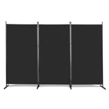 ZNTS 6FT Trifold 160g Polyester Fabric Plastic Foot Carbon Steel Frame Foldable Screen Black 60465483