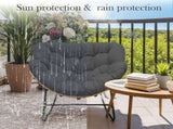 6.3" Outdoor Rocking Chair Cushion Waterproof & Fade-Resistant Egg Lounge Chair Pad with 6 29677756