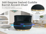 COOLMORE 360 Degree Swivel Cuddle Barrel Accent Sofa Chairs, Round Armchairs with Wide Upholstered, W395P145393