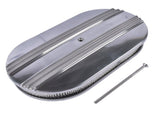 15" Oval Half Finned Polished Aluminum Air Cleaner Filter Fits for Chevy Ford Mopar SBC BBC 350 24596403