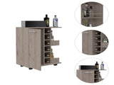 Light Oak 2-Shelf 6-Bottle Bar Cart with Division B06280457