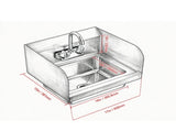 17x12.8" Hand Sink with Faucet, Wall-Mount Commercial Hand Washing Sink with Side Splash for 52428902