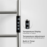 18.7" Heated Towel Rack for Bathroom,Wall Mounted with Intelligent Touch Screen Timer, 6-Bar Towel T3177P305025