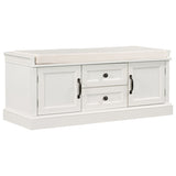 ZNTS Storage Bench with 2 Drawers and 2 Cabinets, Shoe Bench with Removable Cushion for Living Room, 13031062