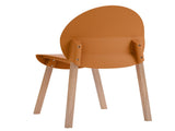 Summer - 4-Pack Tropical Orange Chairs Red Oak Wood Legs & PP Seat, Indoor Dining & Living Room W3450P322871