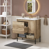 30" Modern Wood Fixture Bathroom Vanity, Bathroom with Sliding Drawer, Bathroom Storage N710P247136P
