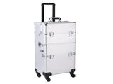3 in 1 Aluminum Cosmetic Makeup Case Tattoo Box Silver 35664700