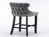 Furniture,Contemporary Velvet Upholstered Wing-Back Barstools with Button Tufted Decoration and 56021290