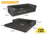 Convertible Sleeper Sofa Bed with Cylindrical Pillow, Corduroy Folding Mattress Couch with W1960P339707