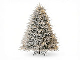 6ft Flocked Christmas Tree Hinged Design 2015 Tips 260 Warm White LEDs 39412533