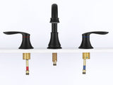 2-Handle 8 inch Widespread Bathroom Sink Faucet Matte Black Lavatory Faucet 3 Hole 360&deg Swivel Spout T3177P277514