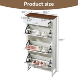 Shoe Storage Cabinet with 3 Flip Drawers&1 Drawer, Slim Freestanding Storage Racks for Entryway, W2948P245239