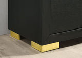 Modern 1pc Nightstand Black Color Center Glide 2-Drawers Bedside Table Square Pulls Bedroom B2741P324374