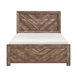 Rustic Brown Finish Contemporary Full Size Panel Bed Wooden Bedroom Furniture 1pc, Bed in a Box B011P250472