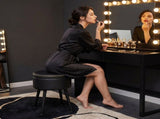 Round Storage Vanity Stool, Ink Black on Ink Black 53933755