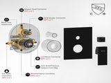 Male NPT Shower Faucet Set, Waterfall Shower System for Bathroom, High Pressure 10" Rain Shower Head 55134749