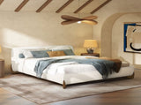 Alpine Puffy Modern Platform Bed, Queen, Ivory White Boucle B2719P281849