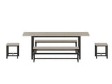 Expandable Dining Table Set for 4-8, 63" Large Extendable Kitchen Table with 2 Benches & 2 Stools, W1820P464320