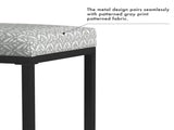 24" Indoor Square Backless Metal Upholstered Counter Stool, Light Gray 20546920