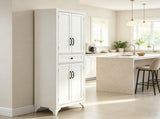 67" White 4-Door Kitchen Pantry with Drawer and Adjustable Shelves, Large-Capacity Storage Cabinet 68714553