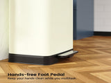 White 14 Gallons Pedal Trash Can with Soft Close Lid, Removable Inner Bucket & Detachable Wheels, 31799952
