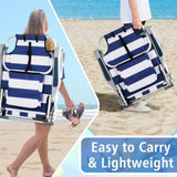 ZNTS 63*65*82cm Short Oxford Cloth Silver White Aluminum Tube Bearing 100kg Beach Chair Blue Stripes 50527506