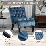 COOLMORE Modern Velvet Armless Accent Living Room Chair / Leisure Chair,Upholstered Fabric Button W39550131