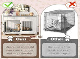 44.48" Large Dog Crate Furniture, Indoor Wooden Dog Kennel End Table with 2 Storage Drawers and 31820868