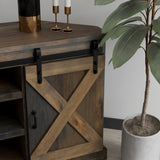 56 inch Corner TV Stand for TVs up to 60 inches, No Assembly Required, Barnwood Finish GL-B108P160155