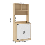 Pantry Cabinet with 2 Doors, 3-Tier Modern Kitchen Cabinet with Shelves, Freestanding Larder W409P225879