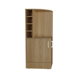 Jakes 42" Tall Corner Bar Cabinet with Eight Wine Bottle Cubbies and Double Door cabinet, Living B070P254765