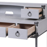 Grey and Gunmetal Writing Desk B062P185724