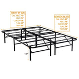 Queen Metal Platform Folding Bed Frame 14 Inch High Queen Size Box Spring Replacement Heavy Duty W311P313799