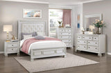 Classic Luxury Pearl White Finish Nightstand of 2x Drawers Wooden Bedroom Furniture 1pc, Dart B011P242371