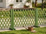 Set of 2 Retractable Flat-Base Cedar Wood Fences 205 x 34.5 x 90 cm Olive Green 73371129