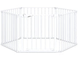 6-Panel Expandable Safety Gate , 270&deg Rotatable Baby/Pet Barrier for Fireplace Stairway 24905084