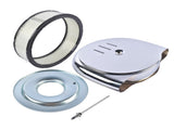 Round Chrome Air Cleaner Steel Housing Silver with Paper Filter Fits for 5 1/8" Neck 98093872